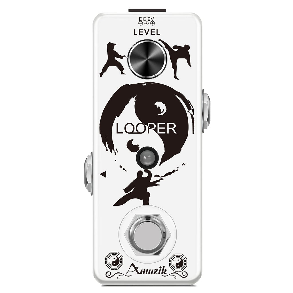 Amuzik Looper Guitar Pedal Unlimited Overdubs 10 Minutes of Looping, 1/2 time With USB to Import and Export Loop 3Mode Mini Size True Bypass