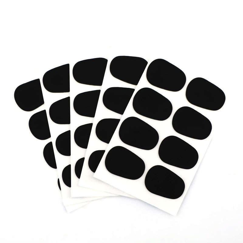 SAVITA 40 Pcs 0.8mm Thick Alto/Tenor Saxophone Mouthpiece Pads Rubber Mouthpiece Cushions Strong Adhesive Mouthpiece Patches for Beginners, Musicians, Saxophones, Hautbois and Clarinets(Black)