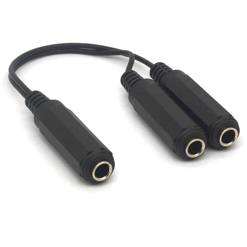 Tomost 6.35 Guitar Cable Splitter, 6.35mm 1/4" Stereo Plug Female to Dual 6.35mm 1/4 Inch Mono TS Female Y Adapter Cord