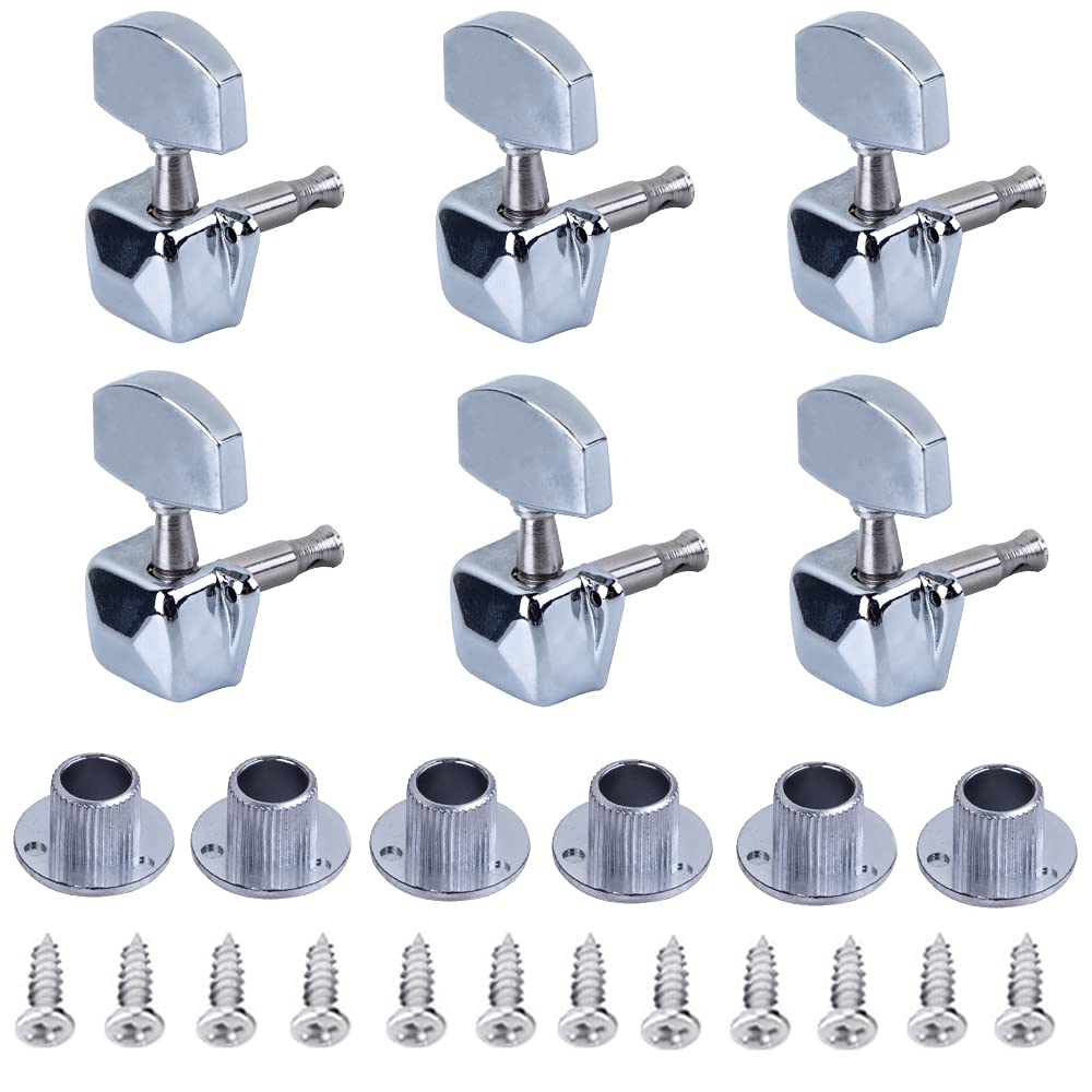 24 Pieces/Set Machine Heads Guitar String Tuning Pegs Semiclosed Guitar Tuners Tuning Pegs Keys Machine Heads Set for Acoustic or Electric Guitar Folk Guitar