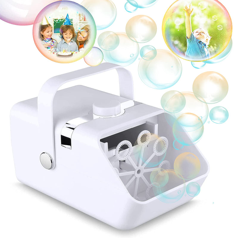 TNEIIA Bubble Machine, Portable USB-Powered Automatic Kid Bubble Blower Large Capacity Professional Bubble Maker with 2 Speed Modes 5000 Bubbles Per Minute for Indoor Outdoor Party Wedding Birthday