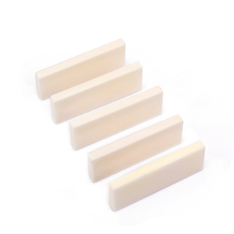 Alnicov 5Pcs DIY Buffalo Bone Nut Blank for Accoustic Guitar Replacement Nut 50.8x19x5mm