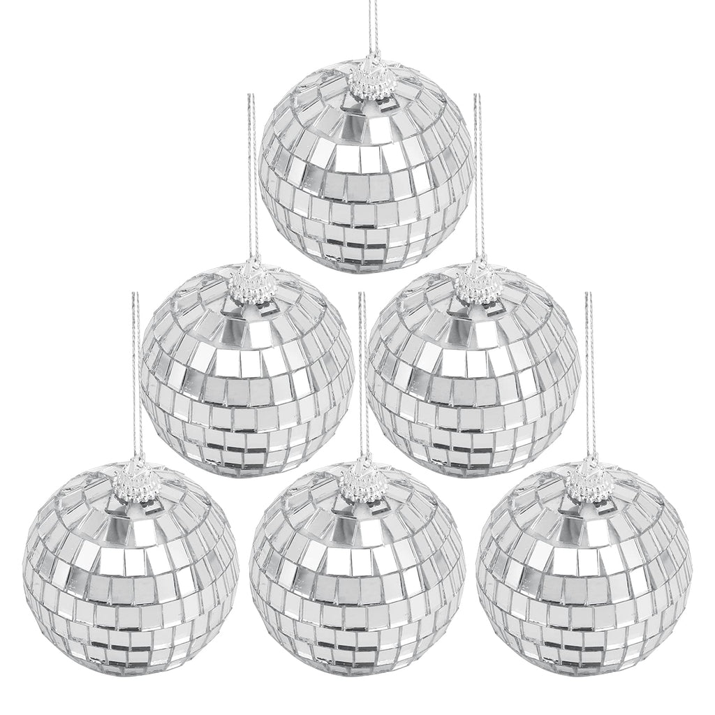 Seahelms Mirror Disco Balls,Silver Party Hanging Ball for Wedding Home Party Scene Birthday Party Decoration Lighting Effect (4PCS) 4PCS