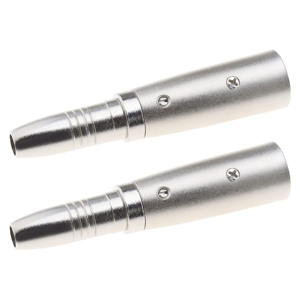 2x 3 Pins XLR to 1/4Inch Adapters XLR Male Socket to 6.35mm Female Jack Mono Plug Conversion Connectors Silver for Microphone Audio