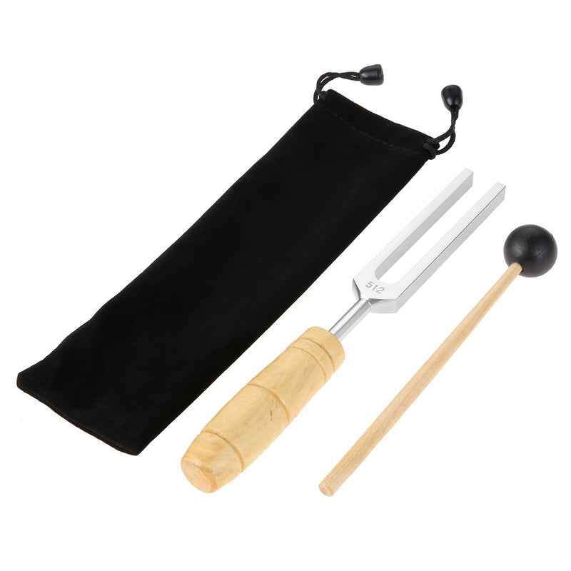 gohantee Tuning Fork 512 Hz with Silicone Hammer and Storage Bag for Hearing Tests, Violin Guitar Tuner Instrument Sound therapy, Stainless Steel Tuning Fork for Medical Healing