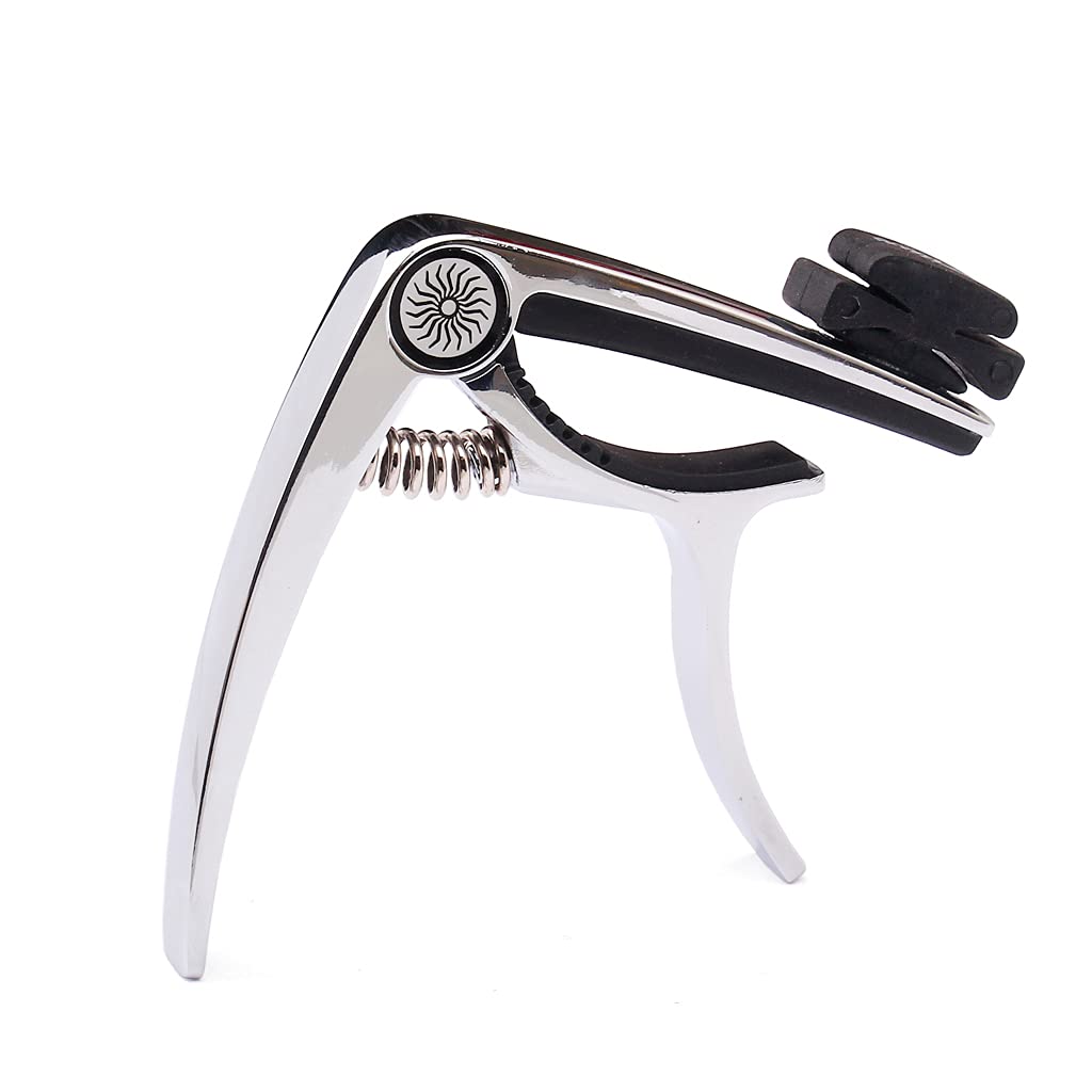 Alnicov Guitar Capo Zinc Alloy with Plectrum Holder for Acoustic Electric Folk Guitar Parts