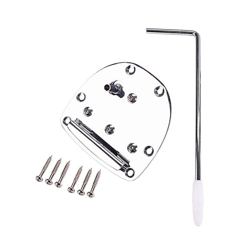 Alnicov Steel Guitar Bridge Tailpiece with Whammy Bar Screws for Mustang and Jazzmaster Guitar Repaclement,Left Hand