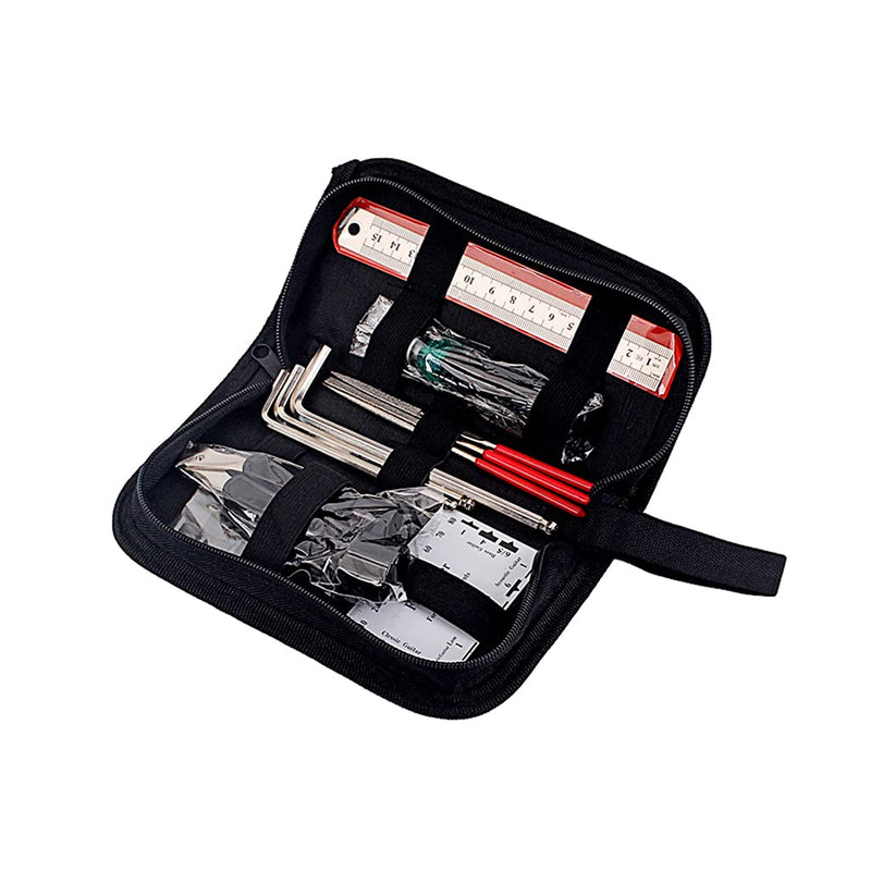 Alnicov Guitar Repair Maintenance Tool Kits Includes String Organizer String Action Ruler Gauge Measuring Tool Hex Wrench Set File for Guitar Ukulele Bass Mandolin Banjo