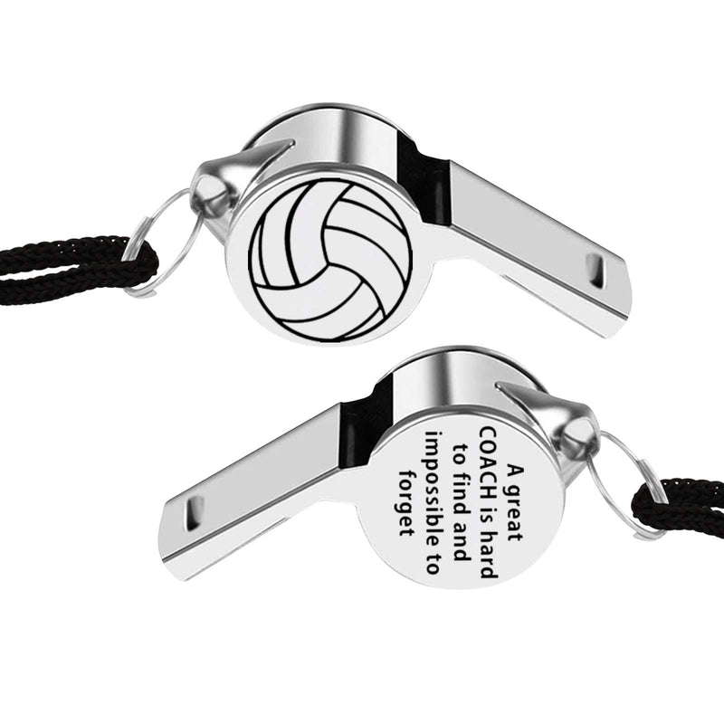 LEVLO Volleyball Coach Whistles A Great Coach is Hard to Find and Impossible to Forget Whistles With Lanyard Thank You Gift For Volleyball Coach Referees Volleyball Whistles