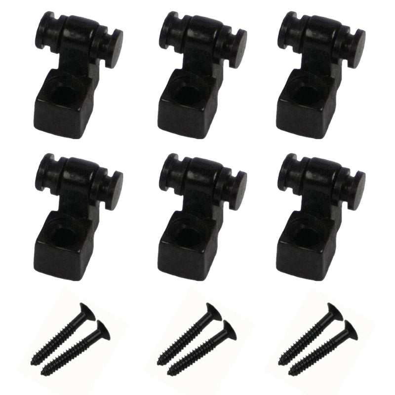6 Pieces Guitar String Retainer Guitar String Tree Roller with Screws Metal Roller String Trees Retainers Guides Roller Design Guitar Accessories for Electric Guitars, Folk Guitar Parts (Black) B