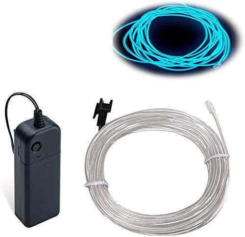 Balabaxer EL Wire Ice Blue, 9.8ft /3M Neon Lights Noise Reduction Portable Neon Glowing Strobing Electroluminescent Wire for Parties, Halloween, DIY Decoration 9ft