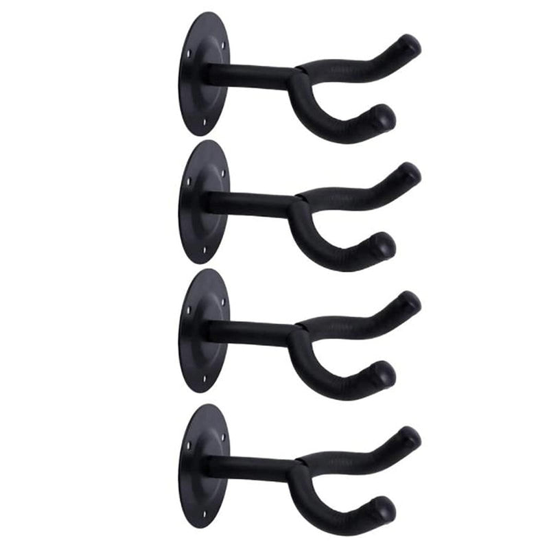 Coycoye 4 Pcs Guitar Wall Mount,Wall Hangers Hook Holder Stand for Acoustic, Bass,Premium Guitar Hooks Perfectly Displayed in Music Retail Stores/Bedrooms/Bars,Black