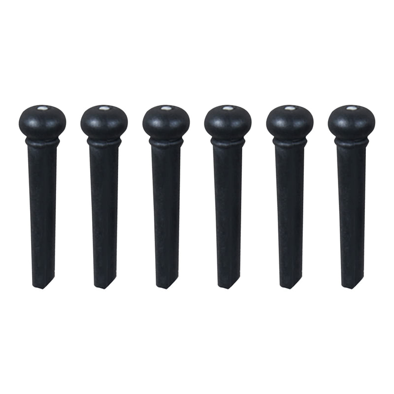 TANCHJIM 6 Pcs Acoustic Guitar Bridge Pins, Rust-resistant Wear-resistant ABS Material Acoustic Guitar Bridge Pins Pegs, Use for Fixing the Strings of All Kinds of Guitars, Black