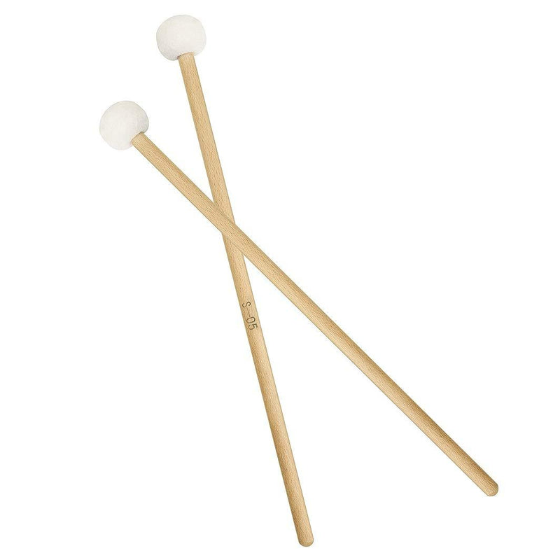 Hacbop 2 Pieces Double Head Drum Cymbal Gong Mallet Soft Hammer Sticks Mallets Rods Felt Hammer 385mm