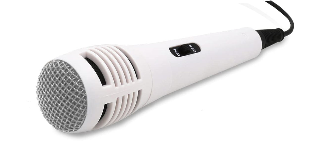 Compact Handheld Karaoke Microphone. Perfect for use with all Karaoke Machines (White) White