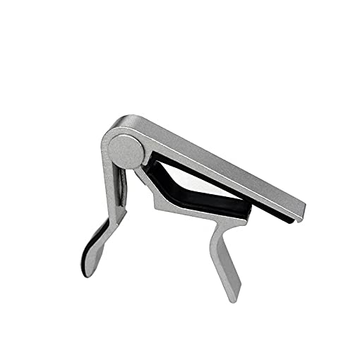 Guitar Capo Quick-Change for Acoustic and Electric Guitars, Ukulele, Violin, Made of Aluminium Alloy (Silver) Silver
