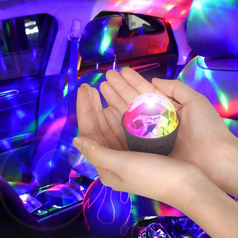 Mini Disco Light for Car Disco Ball Light for Party Mini Strobe Stage Light with Music Sound Activated Multicolor DJ Party Light Rechargeable Battery for Kids Birthday Family Christmas Party Club Gym