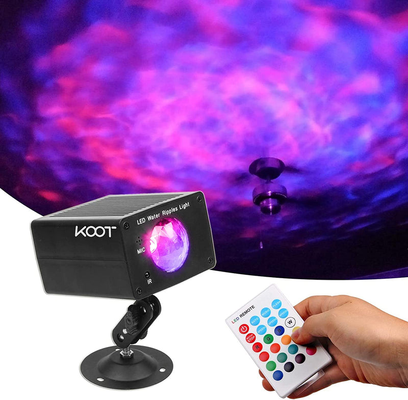 Disco Party Lights Sound Activated Ocean Wave Projector Disco Light with Remote Control 16 Color Changing Water Ripple Light for Kid Bedroom Living Room Ceiling Decoration