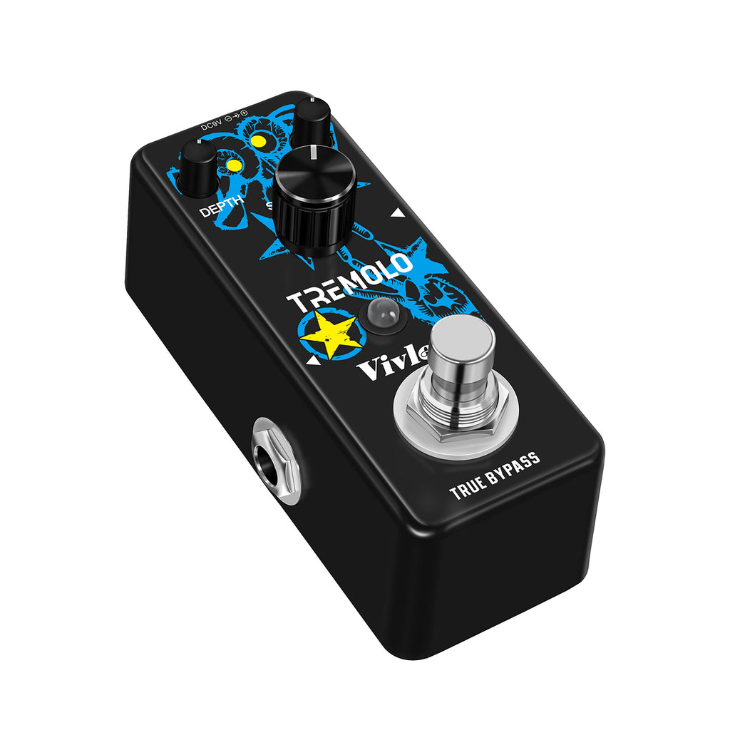 Vivlex Vibe Vibrato Tremolo Pedal Classic Optical Mini Analog Trelicopter Guitar Effects Pedal for Electric Guitar True Bypass Footswitch Stompbox