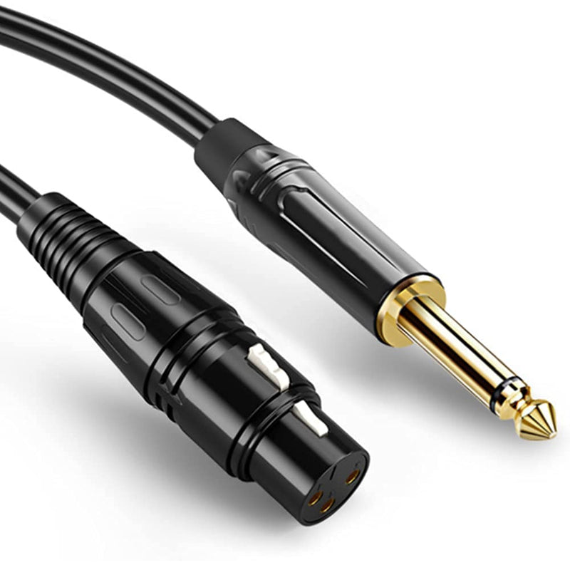 XLR Female to 1/4 Inch (6.35mm) TRS Jack Lead Balanced Signal Interconnect Cable TRS to XLR Female Cable Mic Cord for for Mic,Audio Speaker(2m)