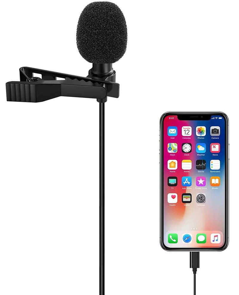 Altson Ultra-Compact Clip Omnidirectional iPhone Microphone for iPhone7/8/xr/xs/11/Plus/Pro/iPad/iPod for Podcast/YouTube/Interview/Vlog/Video/Lecture Recording Mini Microphone for iPhone (3m, Black) 3m