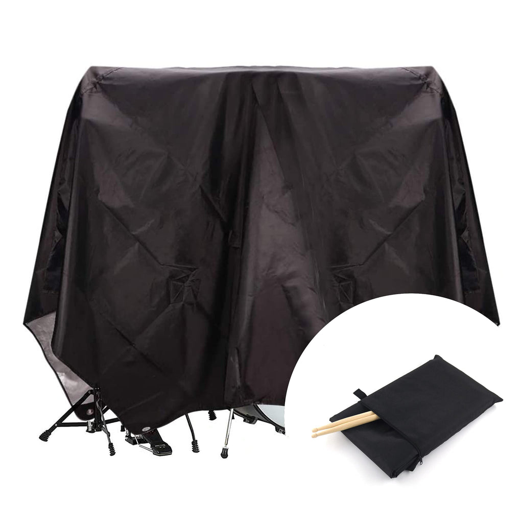 Drum Set Cover - Universal, Large 203cm x 275cm (80" x 108") - Electronic, Acoustic Kits Accessory - No Dust, Waterproof - Complete with Bag, Drumsticks