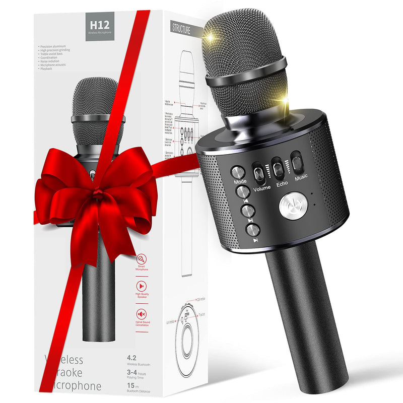 Wireless Microphone,Karaoke machine Portable Bluetooth Microphone with Speaker Handheld Microphone for Home Party Singing and Conference, Compatible with Android and iOS Devices