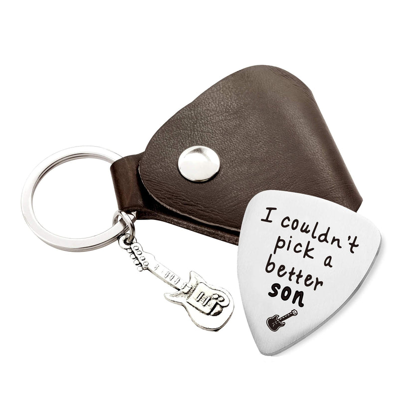 [AUSTRALIA] - MaySunset I Couldn’t Pick A Better Son Guitar Pick, Stainless Steel Guitar Picks Jewelry Gift for Son Musician Guitar Player Birthday Christmas Graduation Gifts 