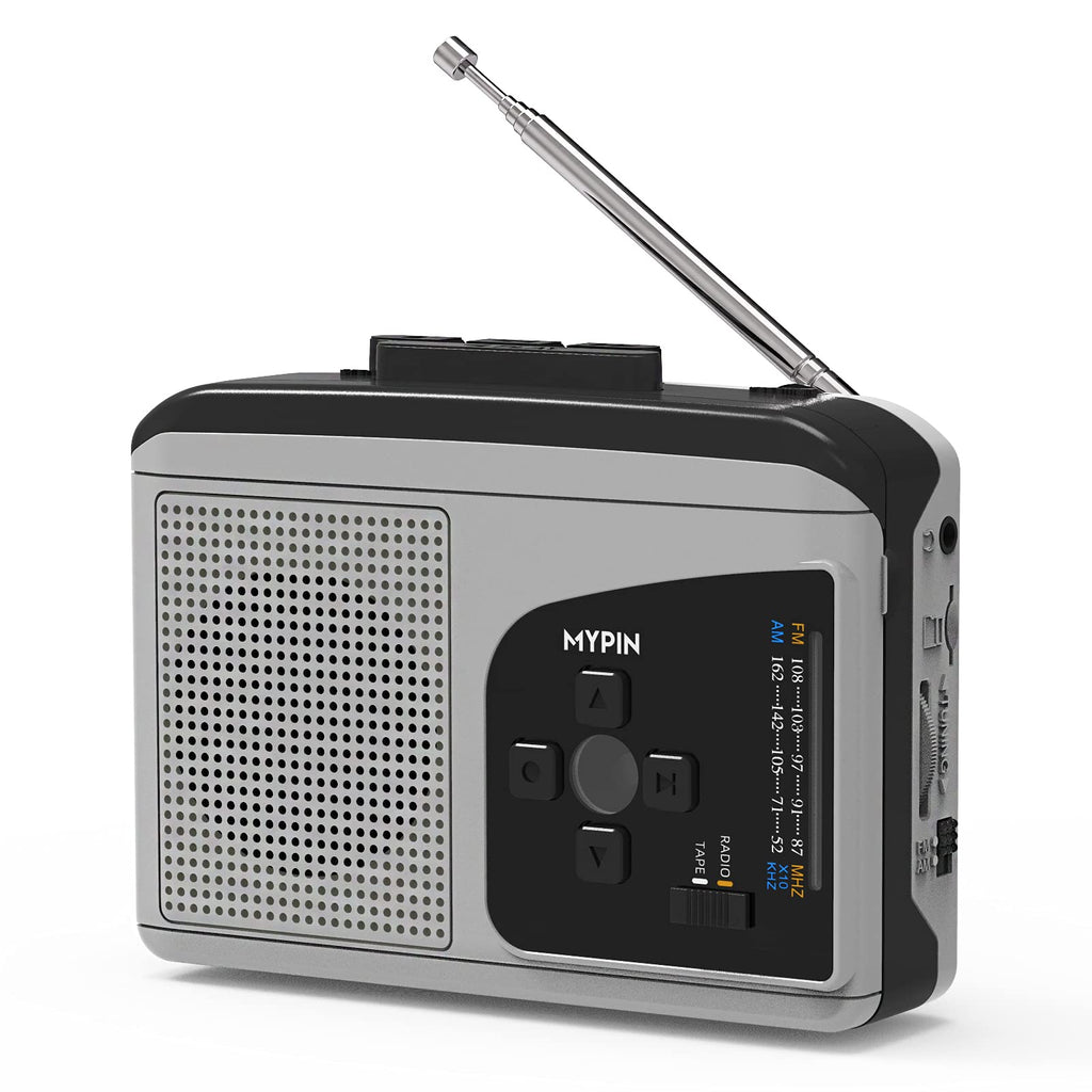 Portable Cassette Converter Recorder,Cassette Player AM/FM Radio Stereo with Speaker and Earphone Jack, Support Recording, Fast Forward and Rewind