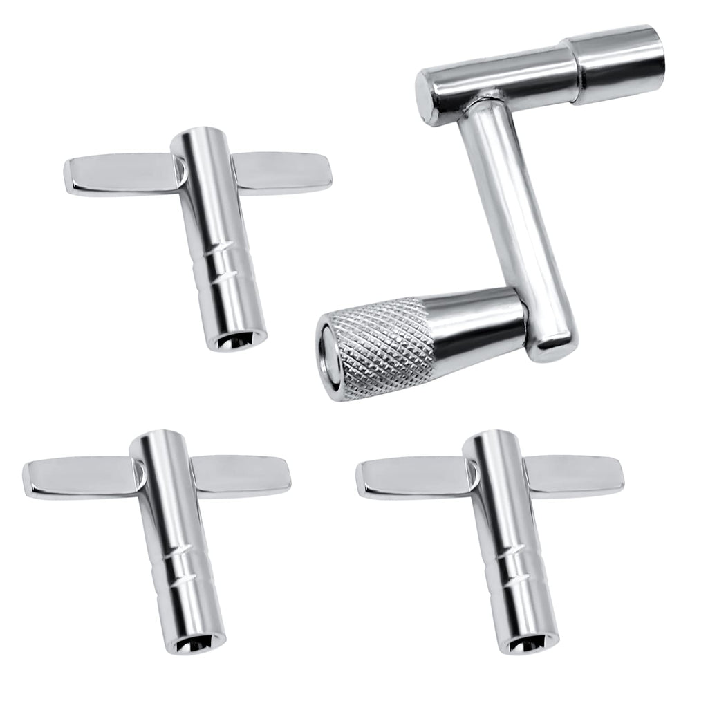 INHEMING 4 Pack Drum Keys,Drum Tuning Key Continuous Motion Speed Key,T-type Drum Wrench and Z-type Drum Wrench Percussion Instruments Parts for Drummers