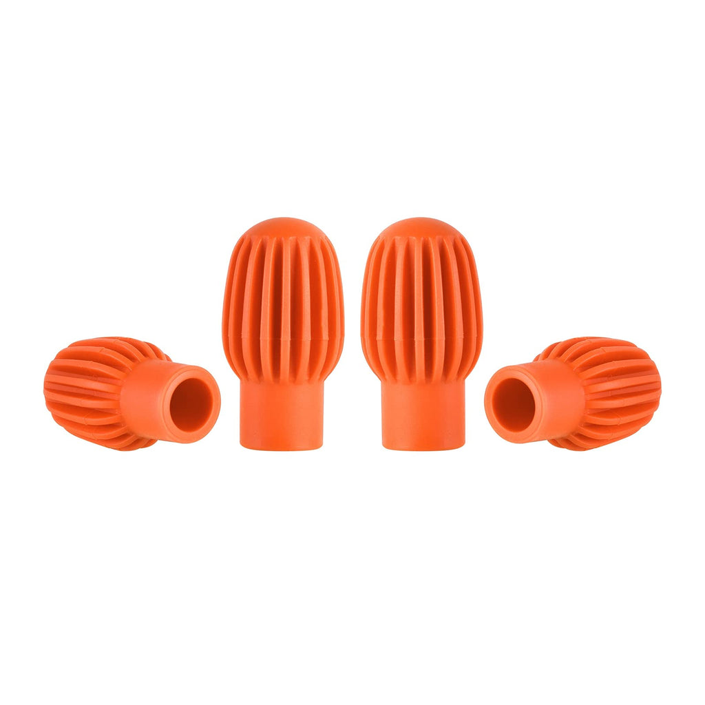 Alnicov 4 Pieces Drum Mute Drum Dampener Silicone Drumstick Silent Practice Tips for Drums Replacement Accessory,Orange