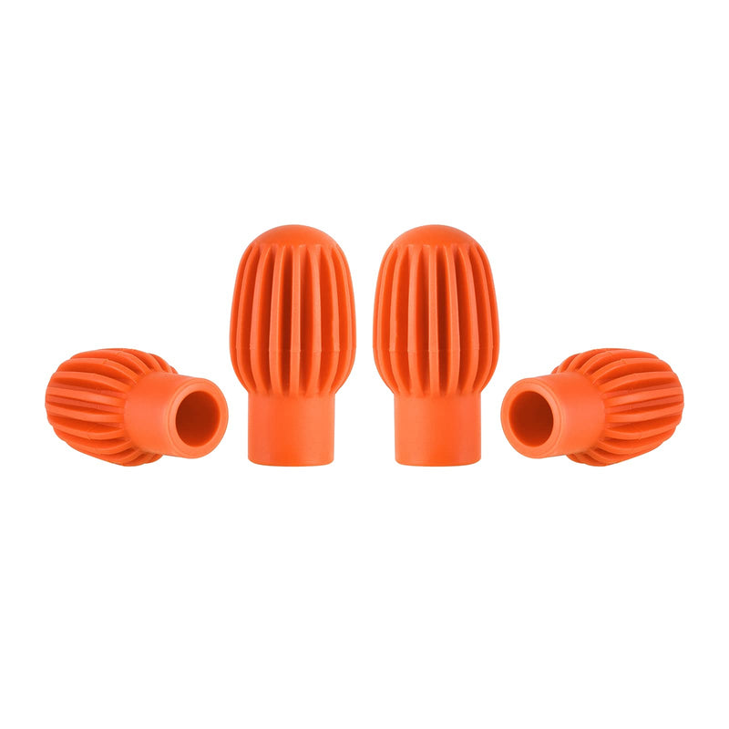 Alnicov 4 Pieces Drum Mute Drum Dampener Silicone Drumstick Silent Practice Tips for Drums Replacement Accessory,Orange