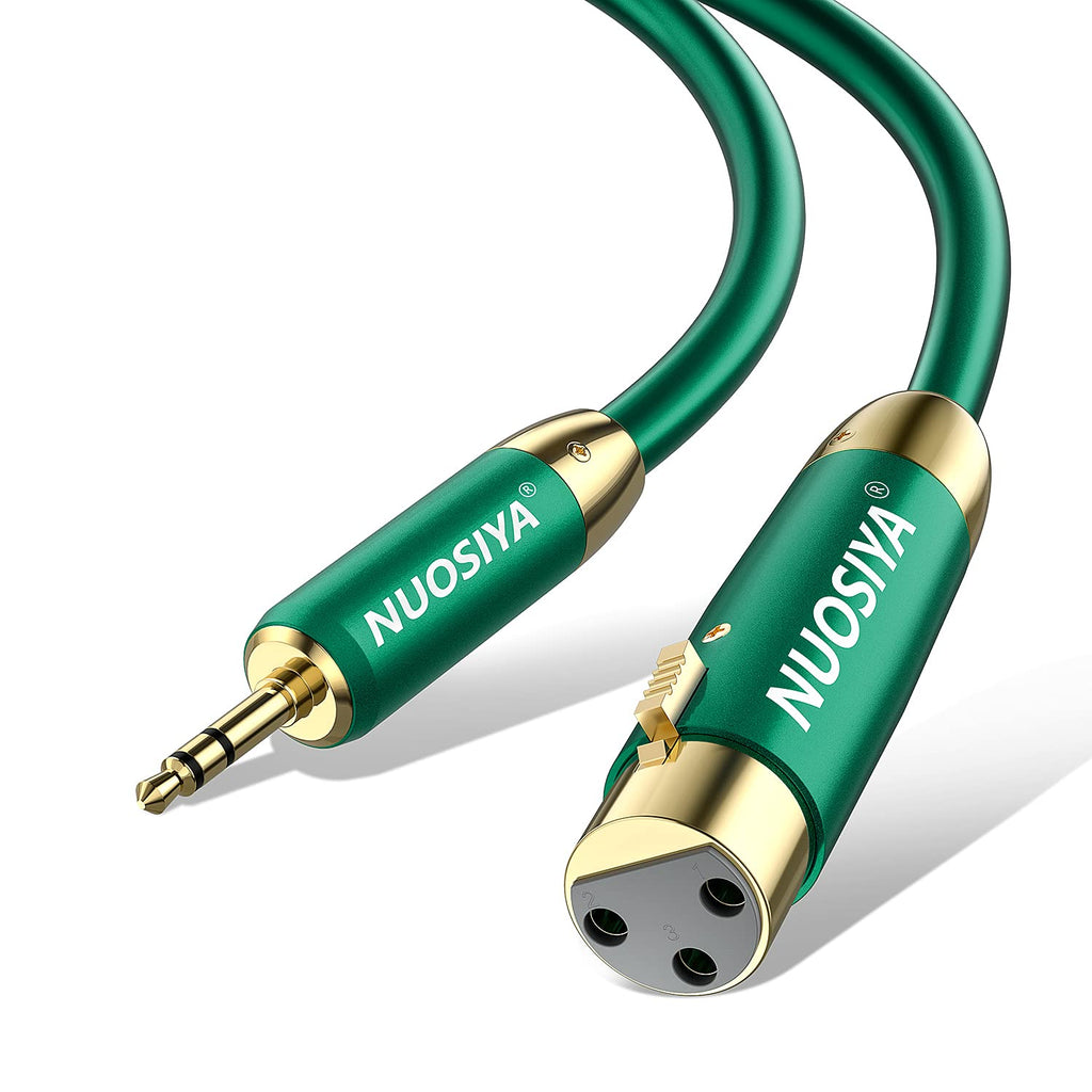 NUOSIYA XLR to 3.5mm Microphone Cable, 2M XLR Female to Jack Cable, Balanced Audio Stereo Cable, 1/8 inch to XLR 3 Pin Interconnect Cable for DSLR Cameras, Computer Recording Device 2 Metre 3.5mm to xlr female