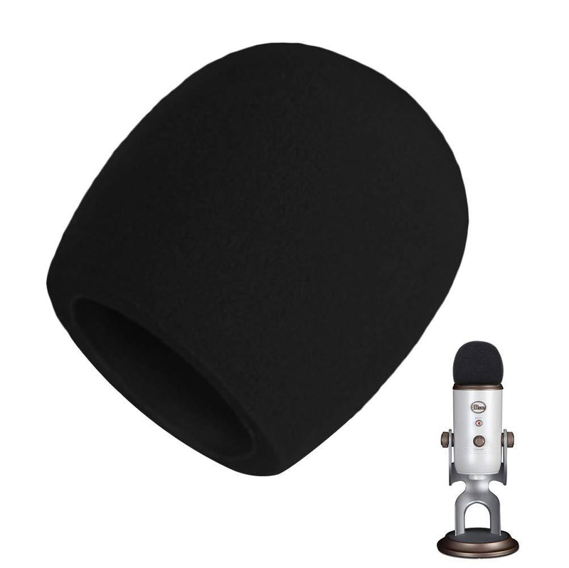 Mic Cover Foam, Large Microphone Pop Filter Foam Windshield for Condenser Microphone, Black