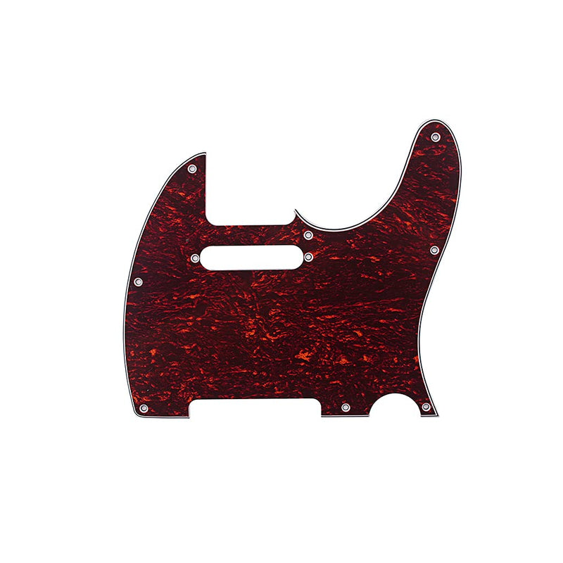 Alnicov 8 Hole Tele Pickguard Fit for USA/MX Standard Telecaster Guitar,3Ply Red tortoise