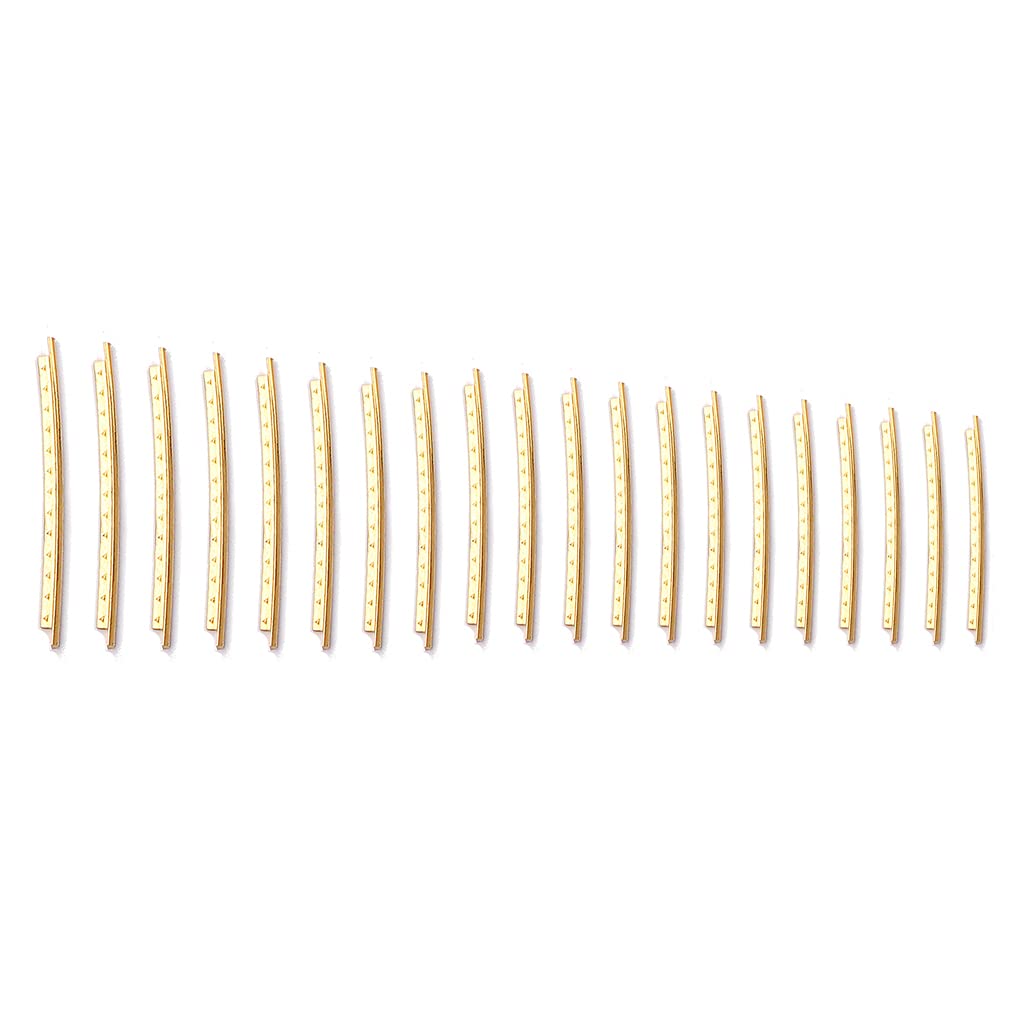 Alnicov Guitar Fretwire,20Pcs Nickel-plated Copper 2.0mm Fret Wire Set for Electric Acoustic Guitar 20 Frets Fingerboard,Gold