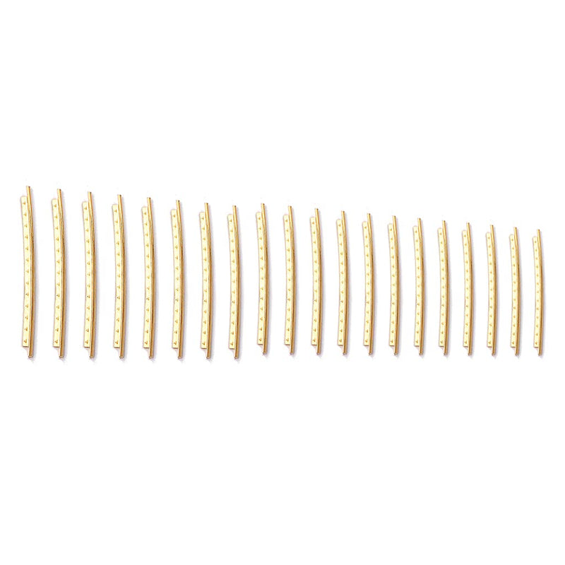 Alnicov Guitar Fretwire,20Pcs Nickel-plated Copper 2.0mm Fret Wire Set for Electric Acoustic Guitar 20 Frets Fingerboard,Gold