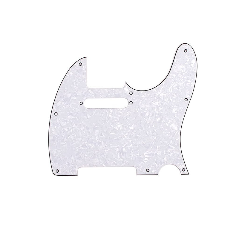 Alnicov 8 Hole Tele Pickguard Fit for USA/MX Standard Telecaster Guitar,3Ply White Pearl