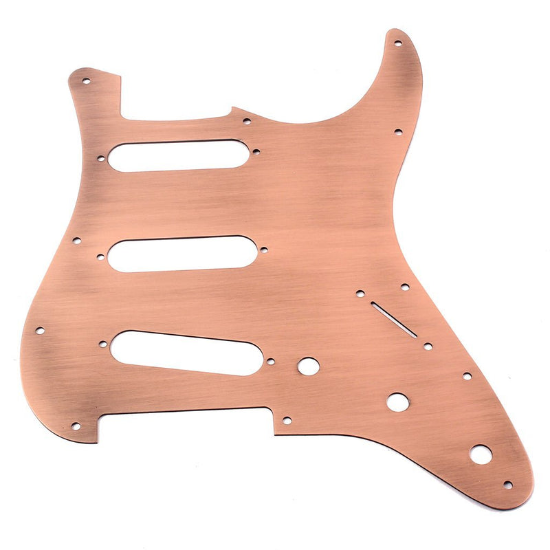 Alnicov SSS 11 Hole Strat Metal Guitar Pickguard Aluminum Scrach Plate for USA/Mexican Standard Strat Modern Style Guitar,Bronze