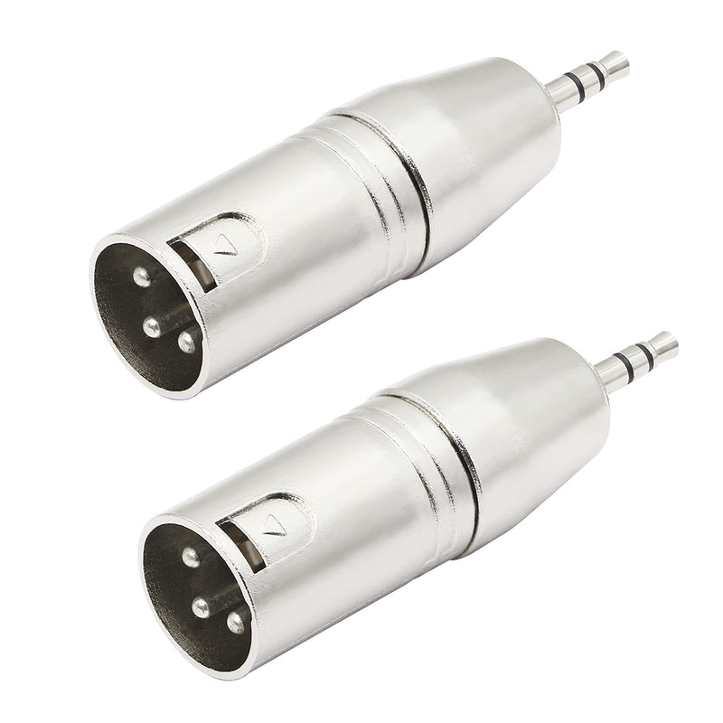 GELRHONR 2PCS 3.5mm to XLR Male Stereo,1/8 inch TRS to XLR Male Adapter for Speaker Mic Mixer AMP