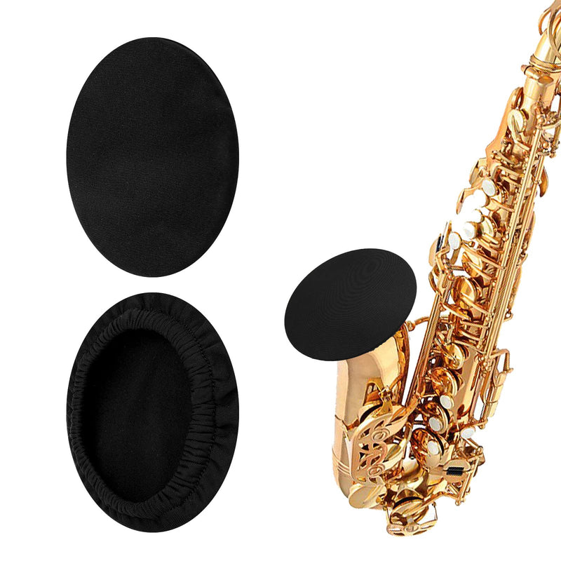 LUTER 2pcs Tenor Saxophone Brass Instrument Bell Covers Alto Sax Instrument Bell Cover for Flugelhorn and Tenor Saxophone for Instrument in 3.7-4.2 Inch (Black)