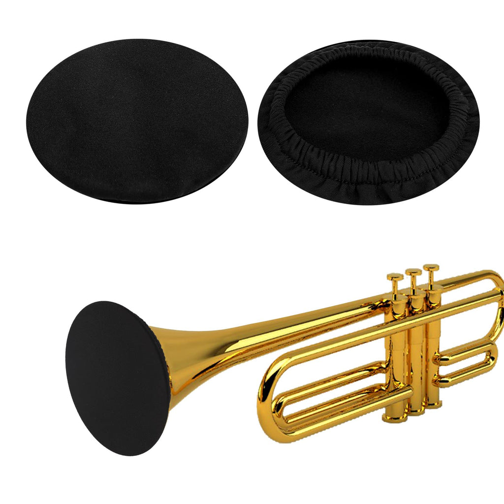 LUTER 2pcs Tenor Saxophone Brass Instrument Bell Covers Alto Sax Instrument Bell Cover for Flugelhorn and Tenor Saxophone for Instrument in 4.8-5.3 Inch (Black)