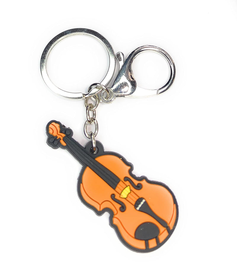 FizzyButton Gifts Violin Viola Cello keyring with silver tone keyring and lobster clasp