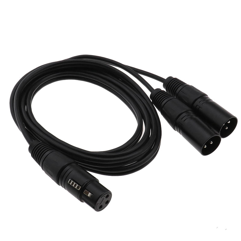 XLR Y-Splitter Cable 3 Pin XLR Female to Dual XLR Male Patch Y Cable Balanced Microphone Splitter Cord Audio Adaptor 1.5m 1 Famale to 2 Male